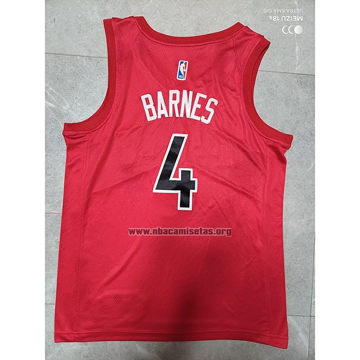 Camiseta Toronto Raptors Scottie Barnes NO 4 Icon 2020-21 Rojo